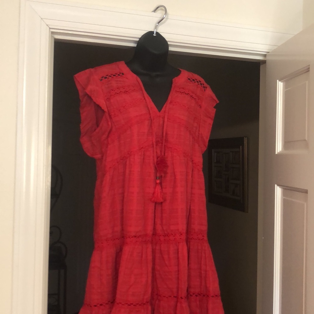 Knox Rose Red Peasant Dress - Picture 2 of 9